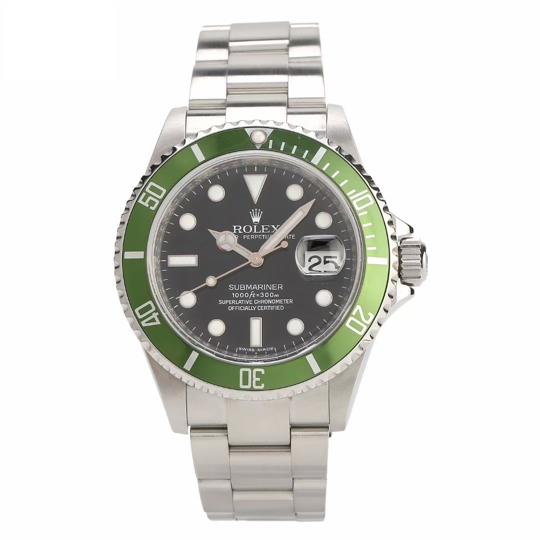 Rolex Submariner with Green Bezel Kermit 40mm Automatic with Box Papers  original receipts 16610LV Vintage